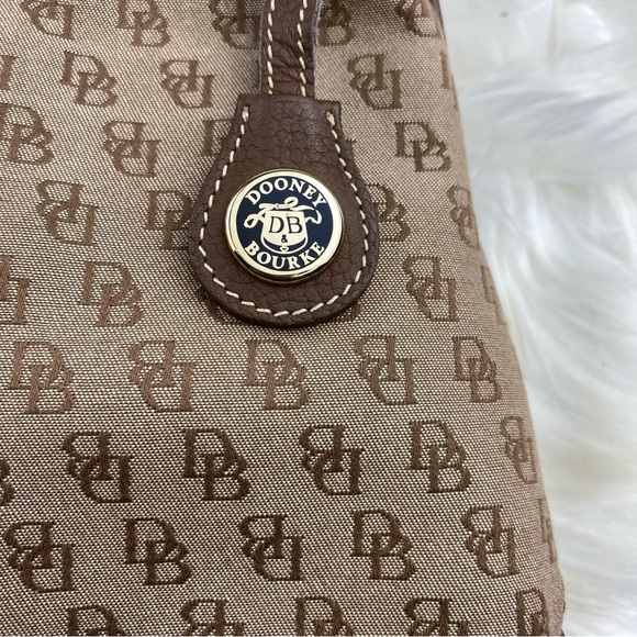 Dooney & Bourke Tan and Brown Monogram Backpack - Picture 9 of 14